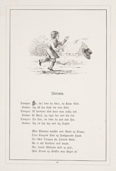 H.P. Hansen, Stormen. Illustration til H.V. Kaalund, "Fabler for Børn"