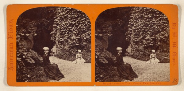 William M. Chase, [Cave Entrance with two women, Central Park, New York City]