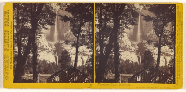 Carleton Watkins, Yosemite Falls, 2630 feet, Yosemite Valley, Mariposa County, Cal.