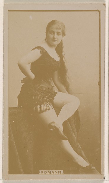 Kinney Brothers Tobacco Company, Miss Romann, from the Actresses series (N245) issued by Kinney Brothers to promote Sweet Caporal Cigarettes