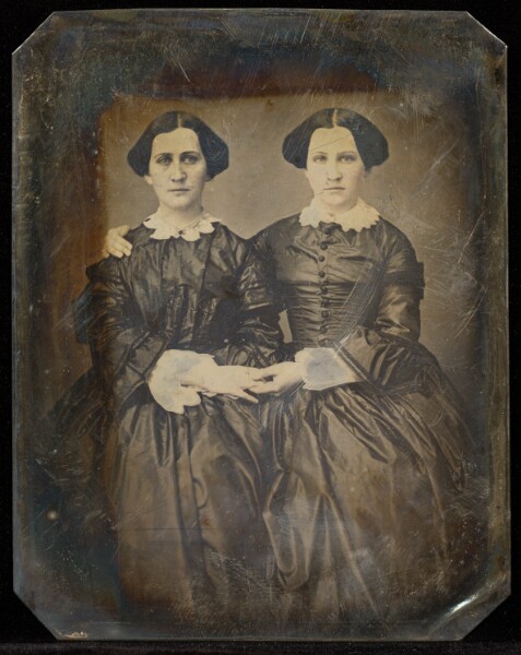 Jacob Byerly, [Portrait of Two Seated Women Holding Hands]