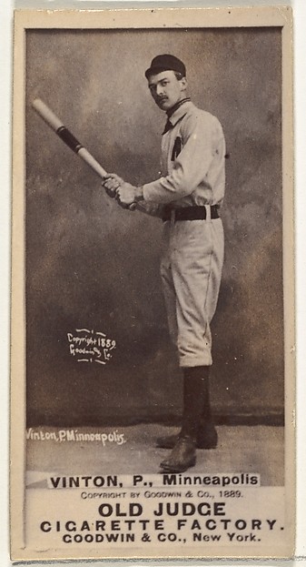 Goodwin & Company, William Miller "Bill" Vinton, Pitcher, Minneapolis, from the Old Judge series (N172) for Old Judge Cigarettes