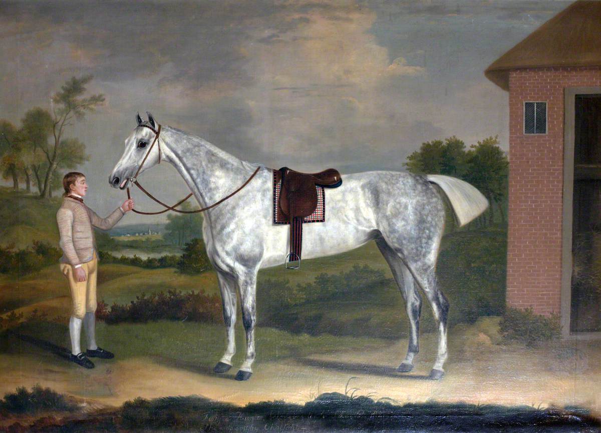 Francis Sartorius, 'Fury', a Dappled Grey, with his Groom