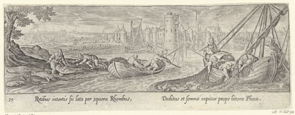 Collaert, Adriaen, (-1618), (printmaker), Venationis, piscationis, et aucupii typi: Fishing for turbot and seal hunt