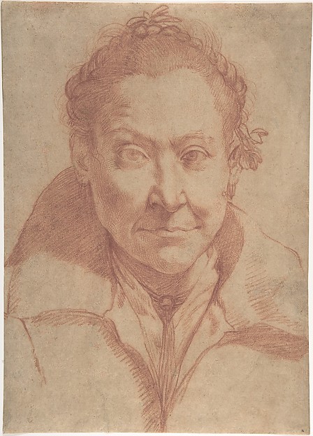 Agostino Carracci, Bust-Length Portrait of a Woman (recto); Bust-Length Study of a Girl (verso)