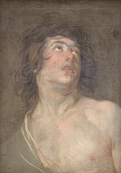 Anthony van Dyck, Studiehoved af en ung mand, som ser opad. Skt. Sebastian