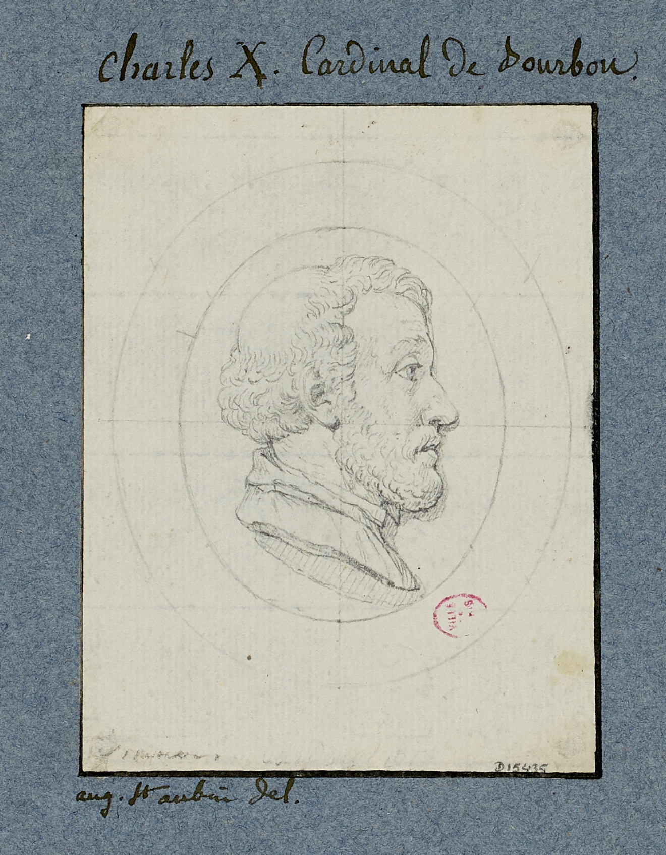 Augustin de Saint-Aubin, Portrait de Charles de Bourbon, cardinal.