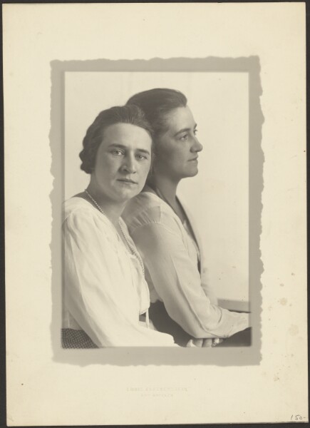 Louis Fleckenstein, [Portrait of Two Women Against White Backdrop]