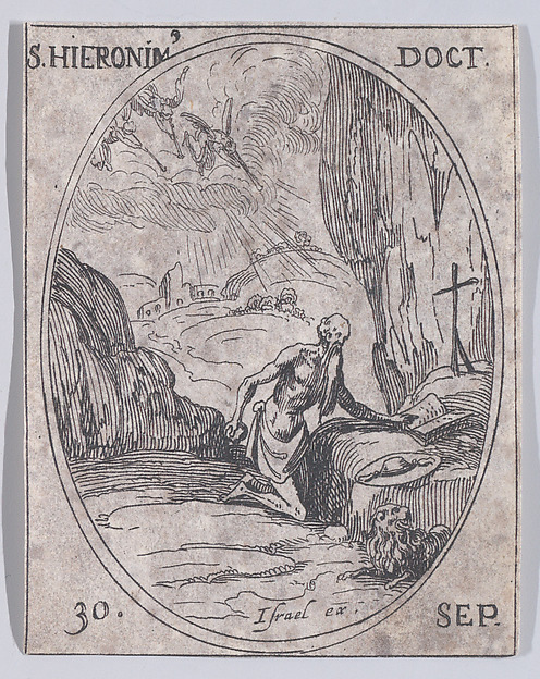 Jacques Callot, S. Jérôme, docteur (St. Jerome, Doctor), September 30th, from "Les Images De Tous Les Saincts et Saintes de L'Année" (Images of All of the Saints and Religious Events of the Year)
