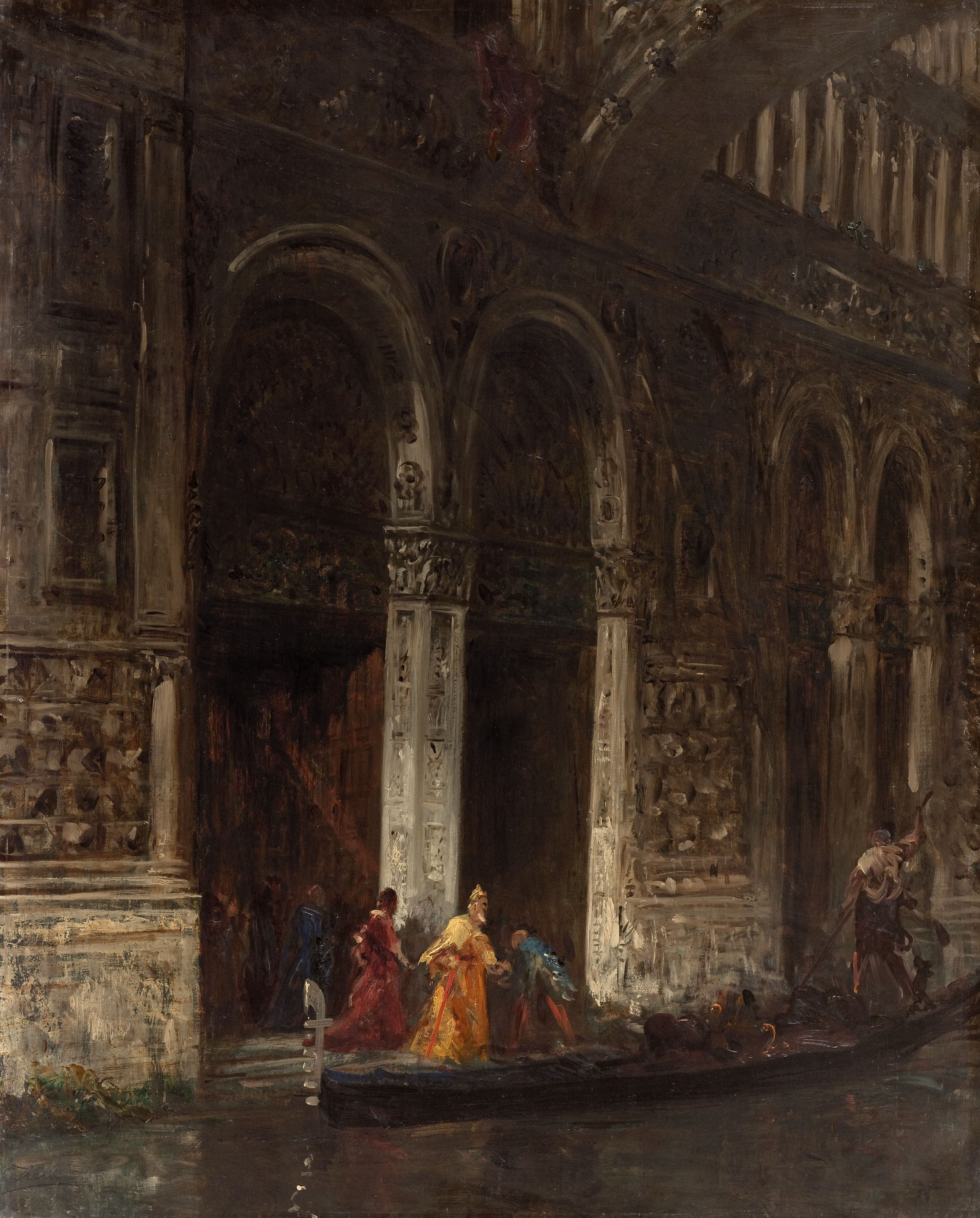 Félix Ziem, La Sortie du Palais des Doges sous le pont des Soupirs