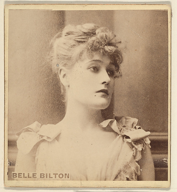 Kinney Brothers Tobacco Company, Belle Bilton, from the Actresses series (N246), Type 2, issued by Kinney Brothers to promote Sporting Extra Cigarettes