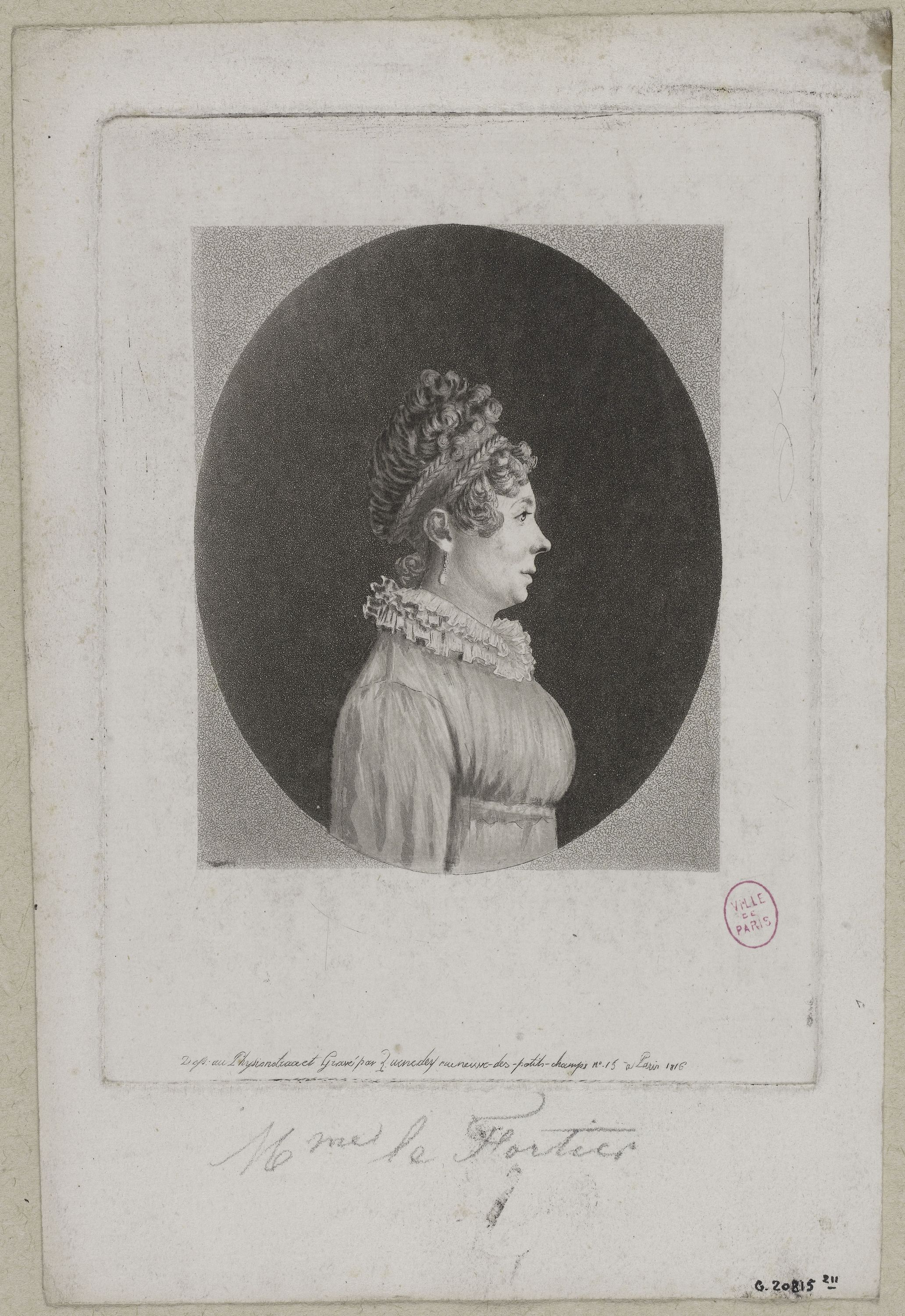 Edmé Quenedey, Portrait de Madame le Fortier
