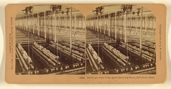 Benjamin West Kilburn, Bird's-eye-view of the great Spinning Room, Fall River, Mass.
