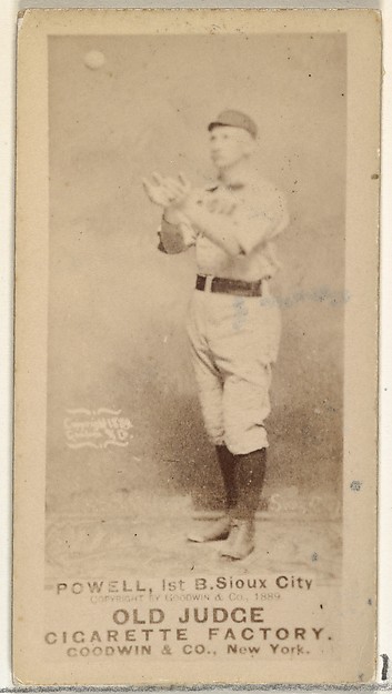 Goodwin & Company, James Edwin "Jim" Powell, Manager and 1st Base, Sioux City Corn Huskers, from the Old Judge series (N172) for Old Judge Cigarettes