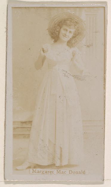 Kinney Brothers Tobacco Company, Margaret MacDonald, from the Actresses series (N245) issued by Kinney Brothers to promote Sweet Caporal Cigarettes