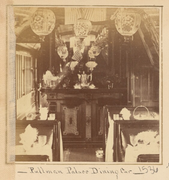 Carleton Watkins, Pullman’s Palace Commissary Car.
