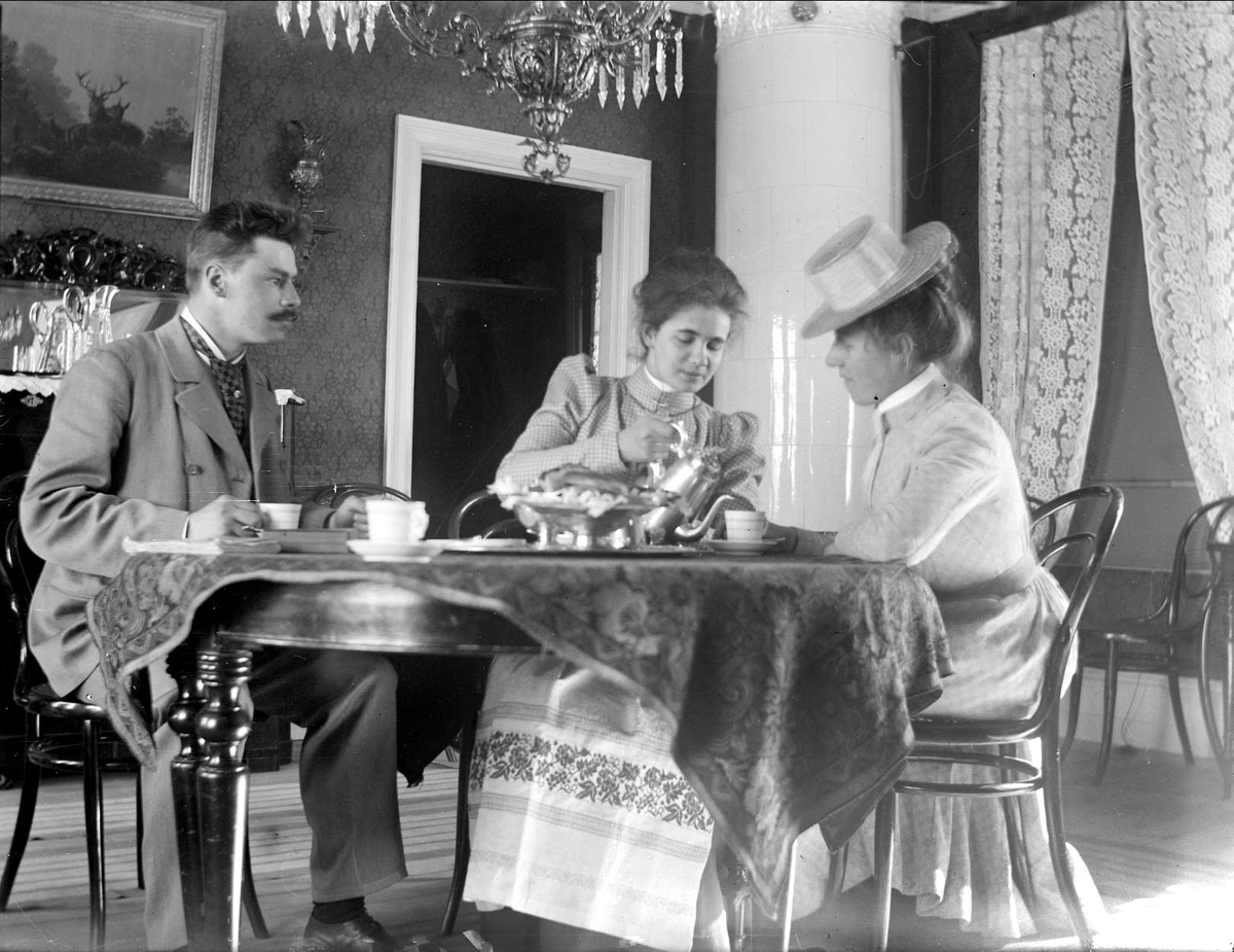 August Fredrik Schagerström, Kvinnor och män vid kaffebord, sannolikt i Uppsala