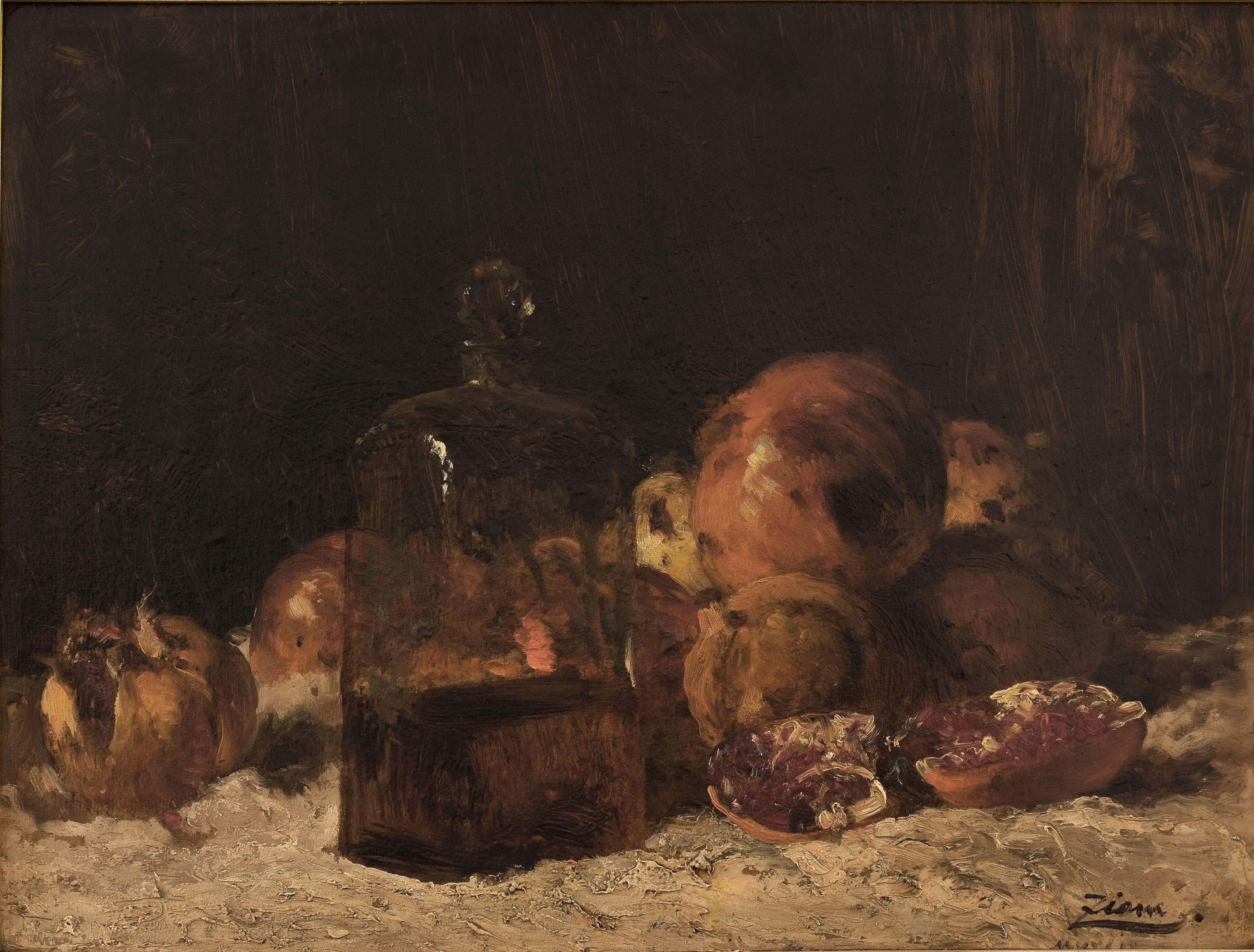 Félix Ziem, Nature morte au flacon et aux grenades