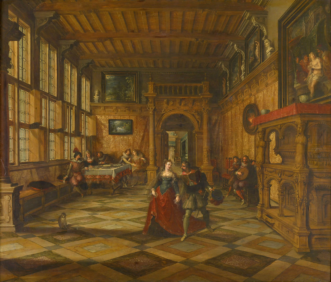 Hieronymous Francken II, Gesellschaftsszene