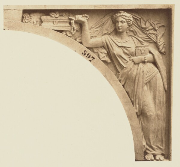 Édouard Baldus, ["La Fortune", Sculpture by Emile Seurre, Decoration of the Louvre, Paris]