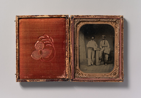 Unknown, [Two Plasterers Leaning on a Railing]