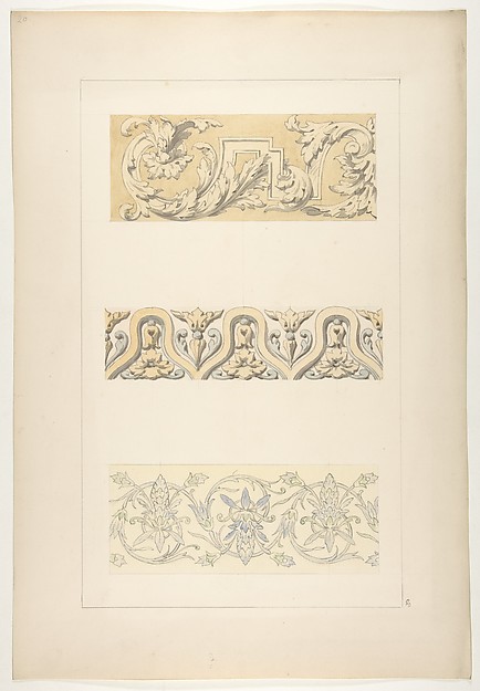 Jules-Edmond-Charles Lachaise, Three designs for decorative borders