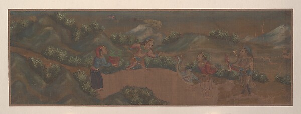 Unidentified artist, Landscape Painting of Figure in Woodland Setting