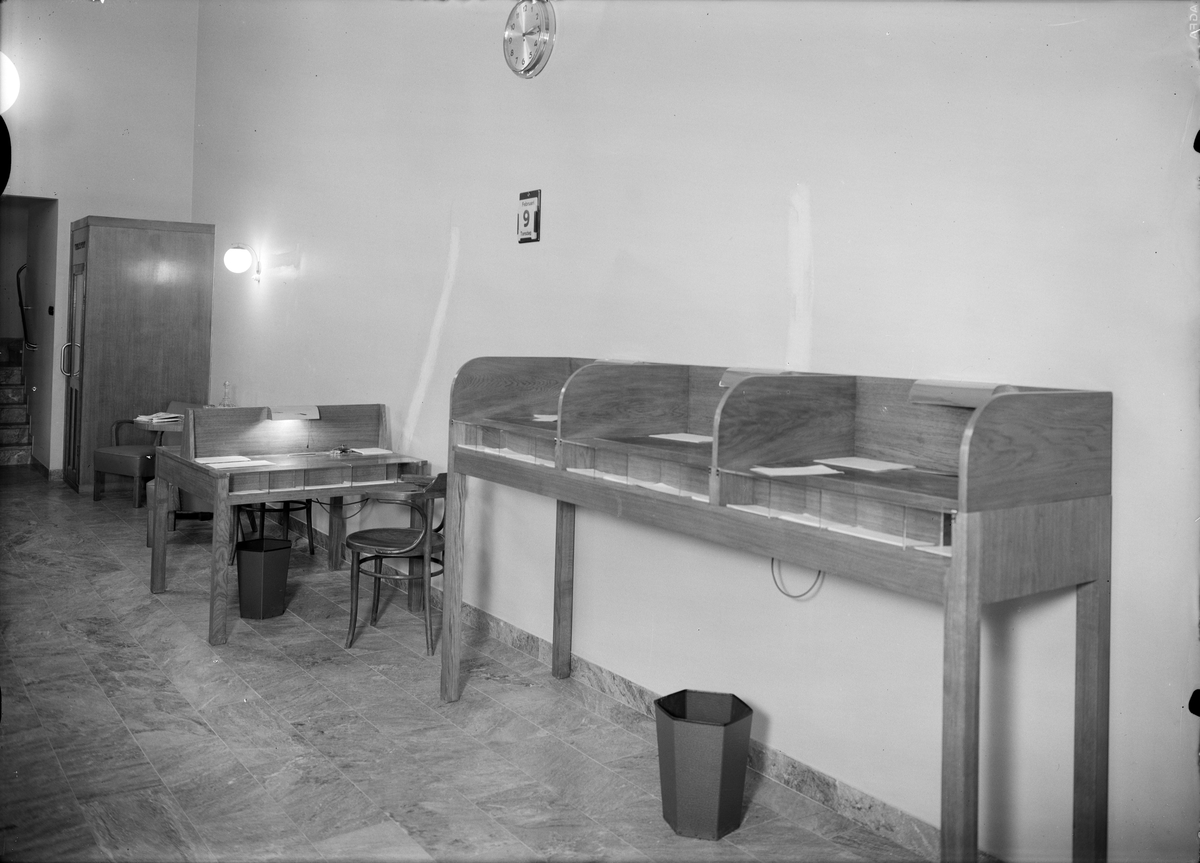Paul Sandberg, AB Jordbrukarbanken, Kungbrubanken - Bangårdsbanken, Uppsala, interior 1939