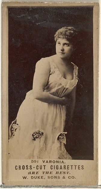 W. Duke, Sons & Co., Card Number 591, Varonia, from the Actors and Actresses series (N145-3) issued by Duke Sons & Co. to promote Cross Cut Cigarettes