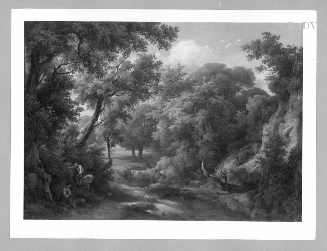 Károly Markó, forest with figures