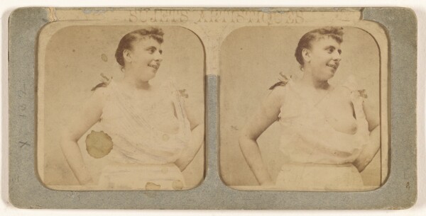 Unknown, Sujets Artistiques [Homely-looking woman standing with one breast exposed]