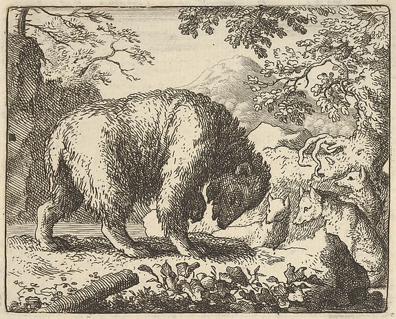 Allart van Everdingen, Renard Promises the Bear to Take Him to a Place Where He Will Find Honey from Hendrick van Alcmar's Renard The Fox