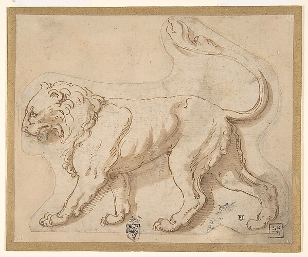 Giulio Romano, A Lion in Profile Facing to the Left ("Leo")
