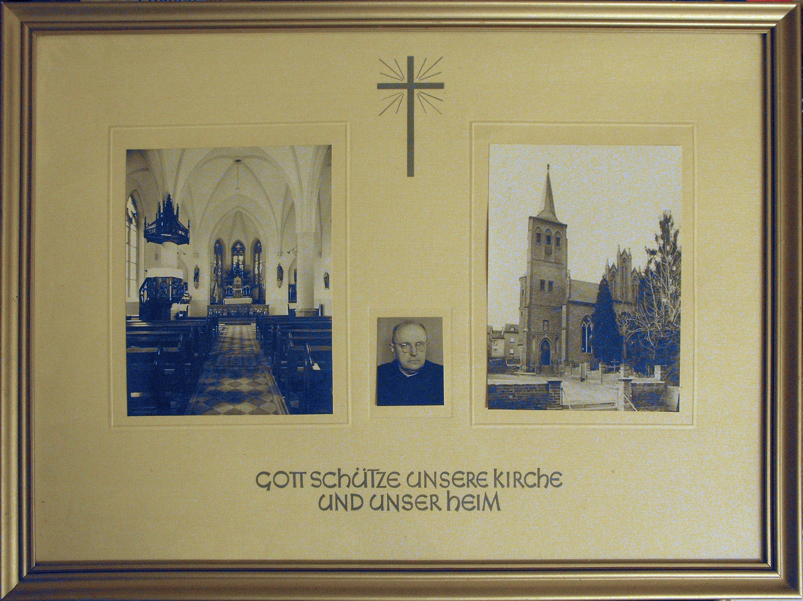 Pfarrgemeinde St. Sebastianus Bodendorf, Bilderkollage zur Kirche Bad Bodendorf mit Bild Pastor Checholinski