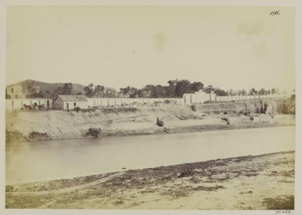 Parker, John Henry, Excavations, 1870 - General View of the Marmorata, the Emporium and Monte Testaccio, from the opposite bank of the Tiber.
