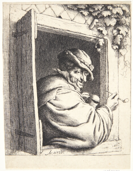 Adriaen van Ostade, Rygeren i vinduet