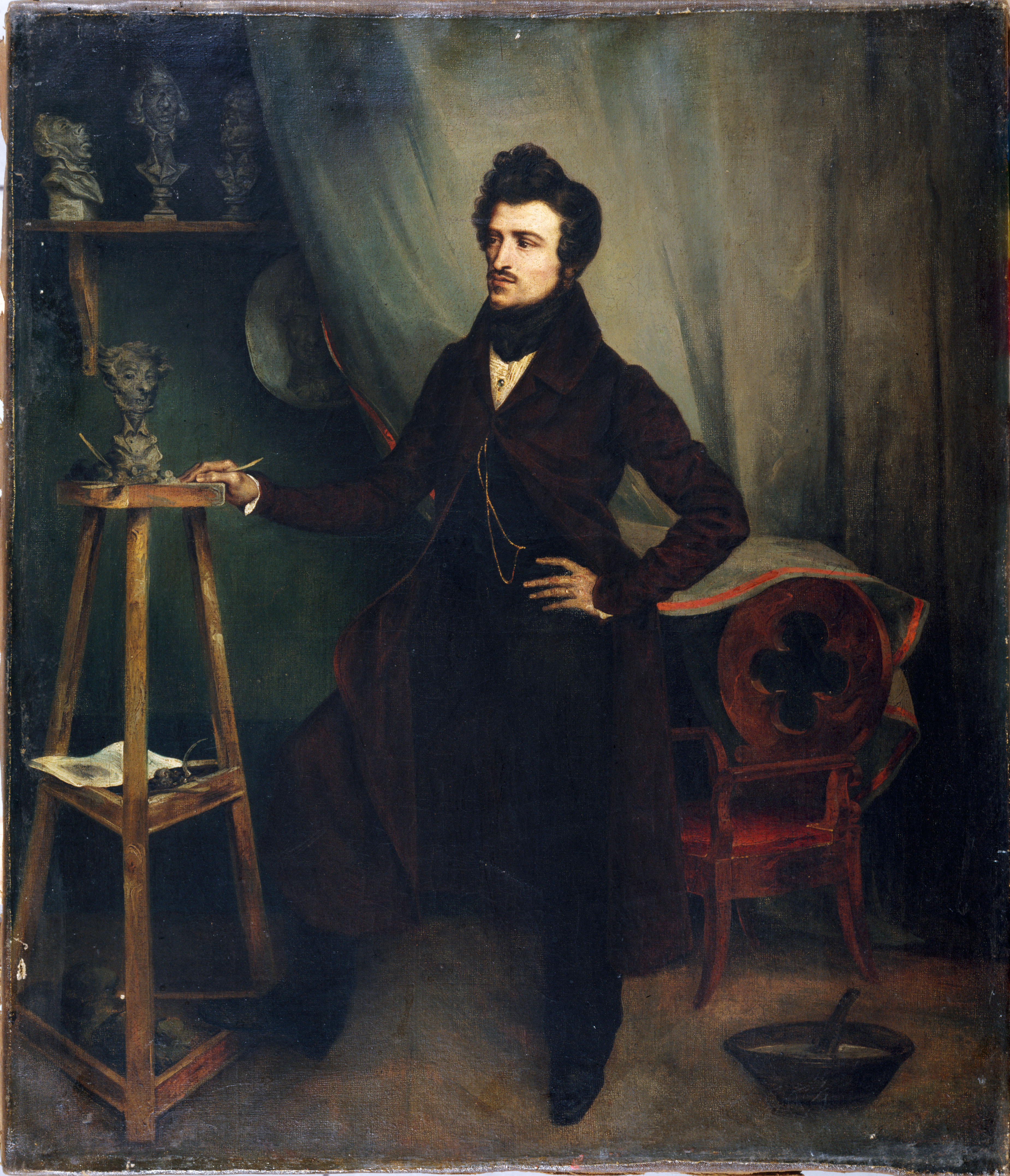 Anonyme, Portrait présumé du sculpteur Michallon, dit le Jeune, dans son atelier