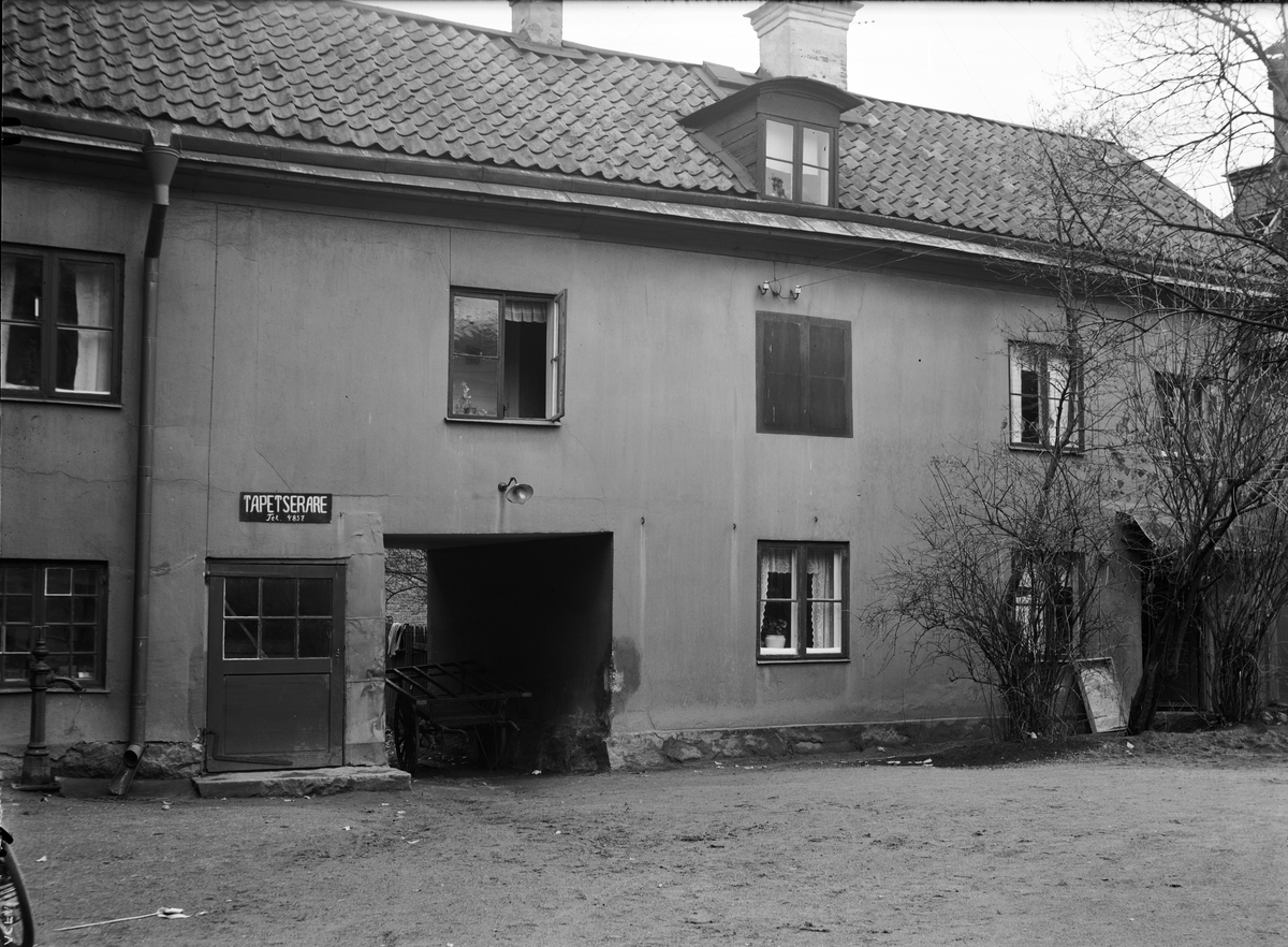 Paul Sandberg, Gårdsinteriör, kvarteret Hörnet, Övre Slottsgatan 26, Uppsala 1936