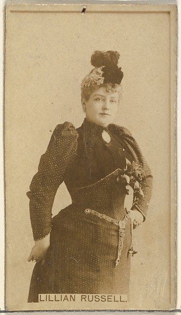 W. Duke, Sons & Co., Lillian Russell, from the Actors and Actresses series (N145-8) issued by Duke Sons & Co. to promote Duke Cigarettes