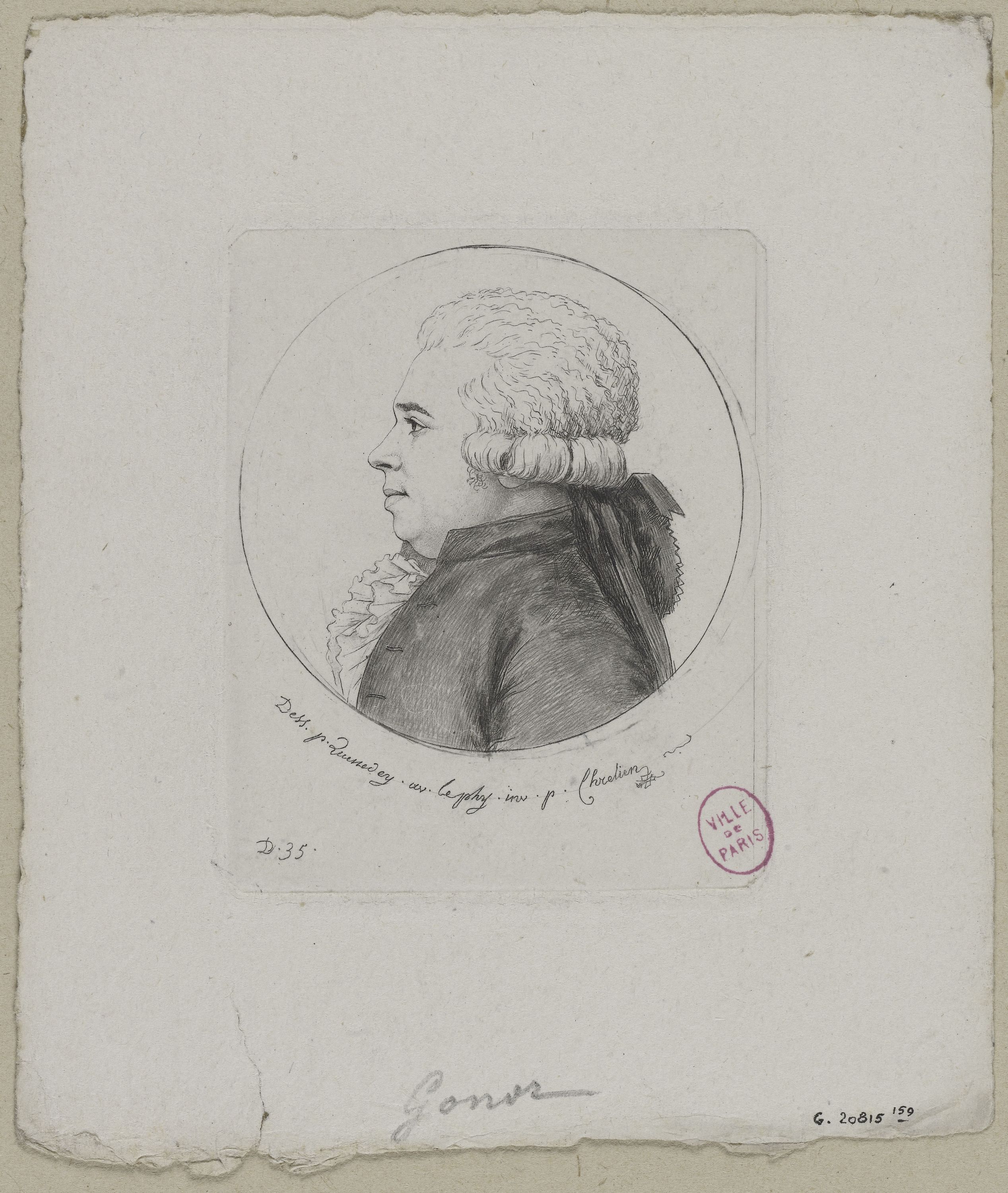 Edmé Quenedey, Portrait de Monsieur Gonor