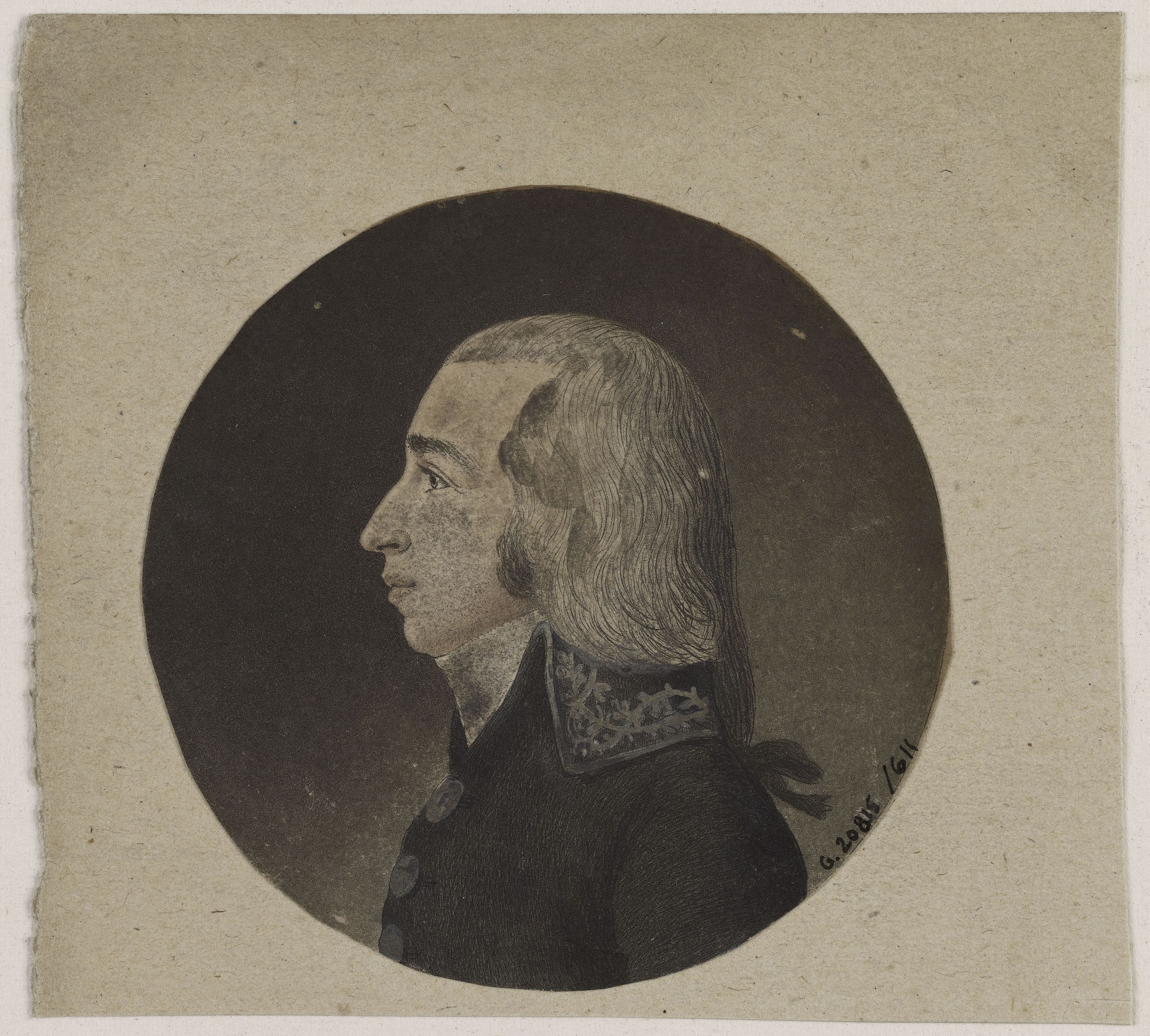 Edmé Quenedey, Portrait d'un homme, représentant un militaire, fin XVIIIème siècle/début XIXème siècle