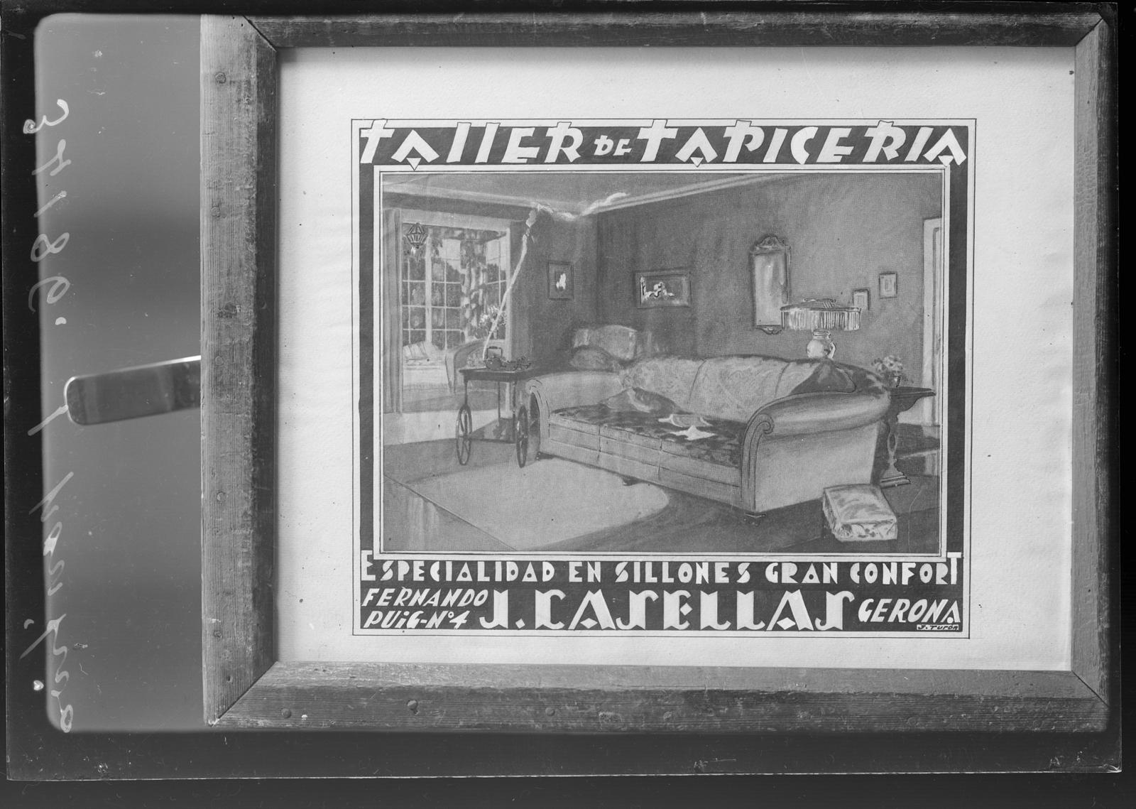 Desconegut, [Cartell publicitari del taller de tapisseria J. Casellas]