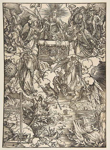 Albrecht Dürer, The Seven Angels with the Trumpets, from "The Apocalypse", Latin Edition