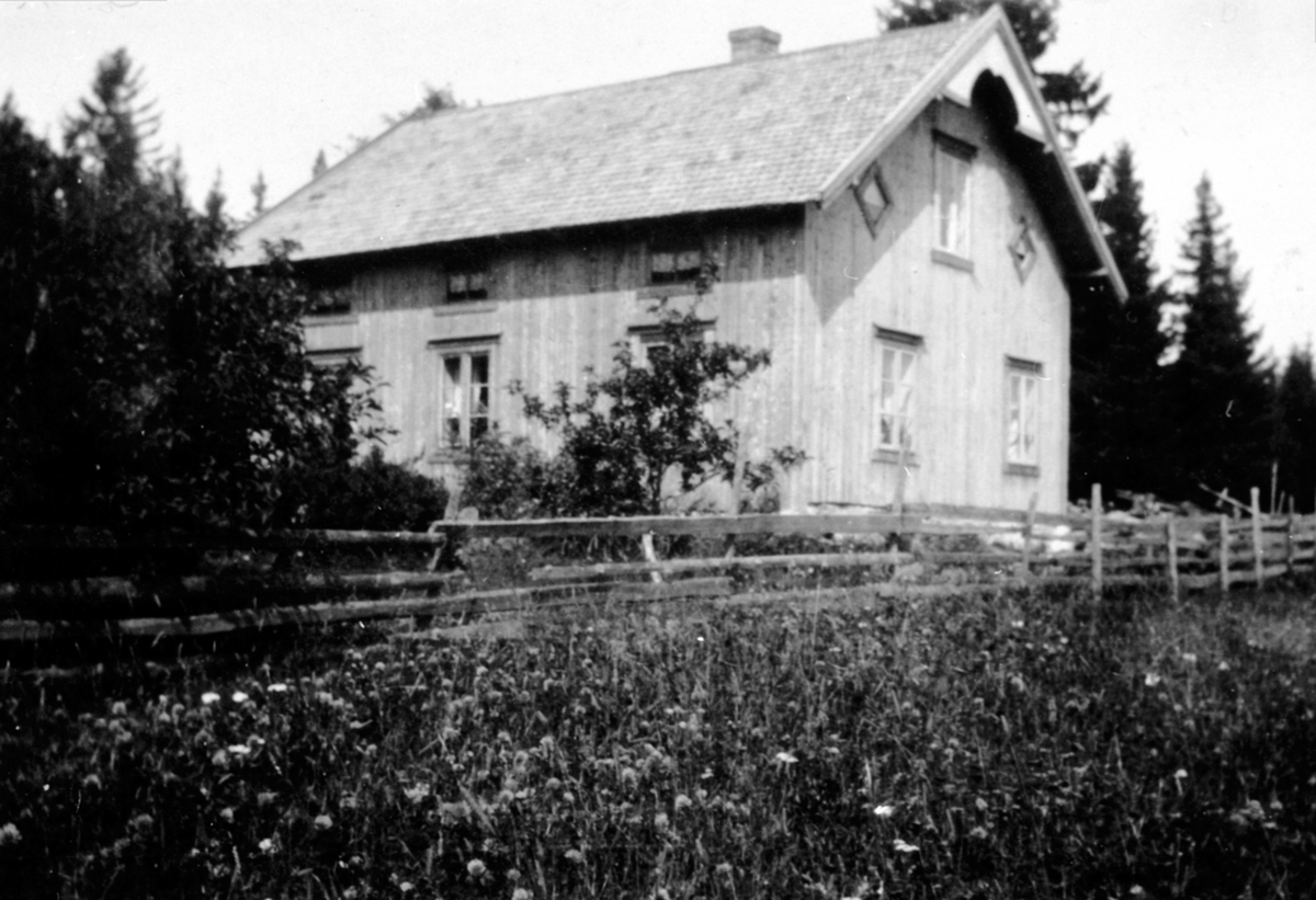 Anno Domkirkeodden, Eksteriør, huset i Lovisenberg/Nordmoen, Nes, Hedmark etter restaurering. Skylddelt fra Skjelve vestre i 1860.