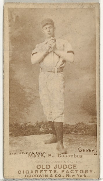 Goodwin & Company, Albert C. "Al" Mays, Pitcher, Cleveland, from the Old Judge series (N172) for Old Judge Cigarettes