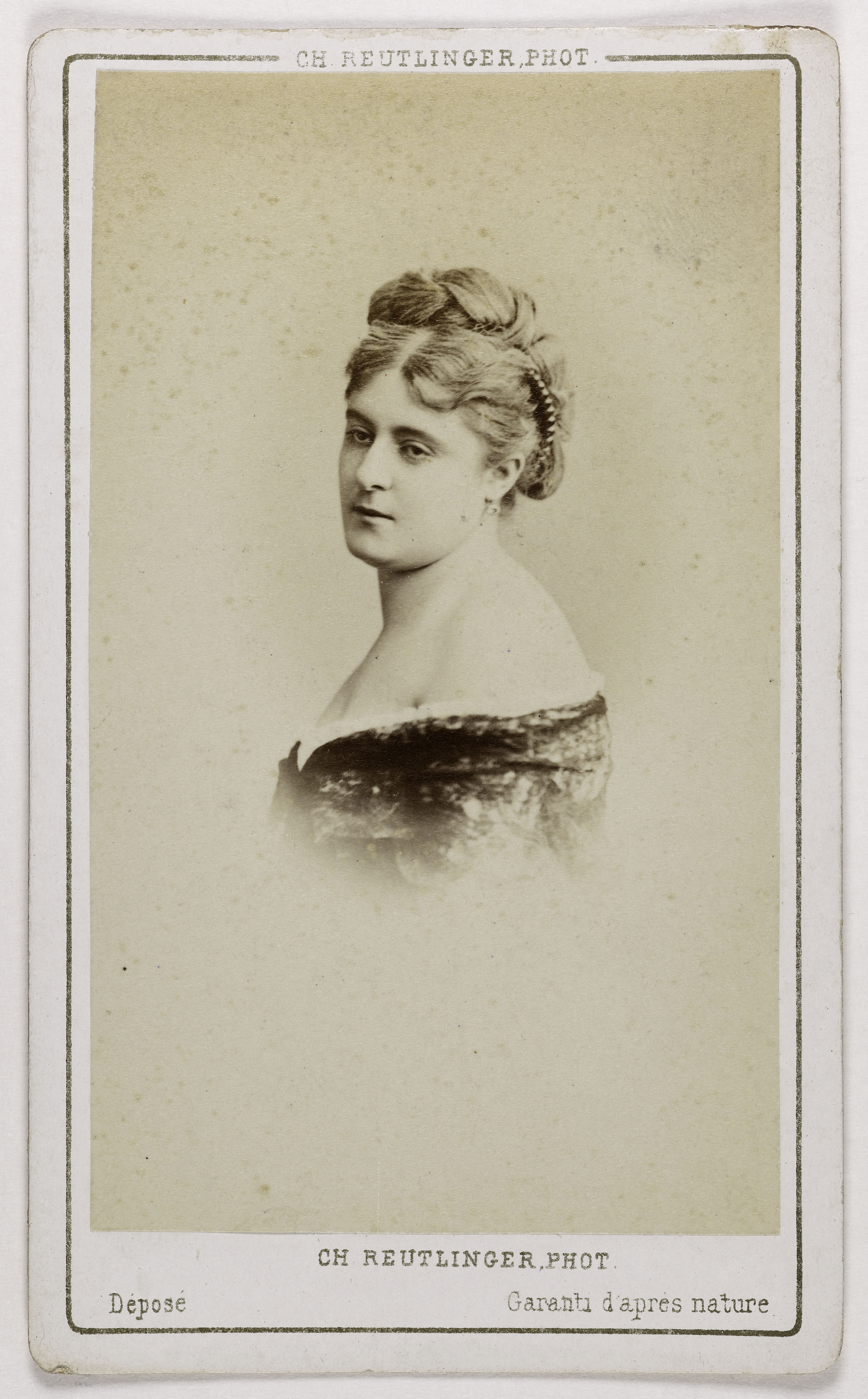 Charles Reutlinger, Portrait de Valentine Biron (actrice au Palais Royal et au Théâtre des Nouveautés)