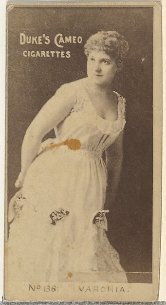 W. Duke, Sons & Co., Card Number 136, Irene Varonia, from the Actors and Actresses series (N145-4) issued by Duke Sons & Co. to promote Cameo Cigarettes