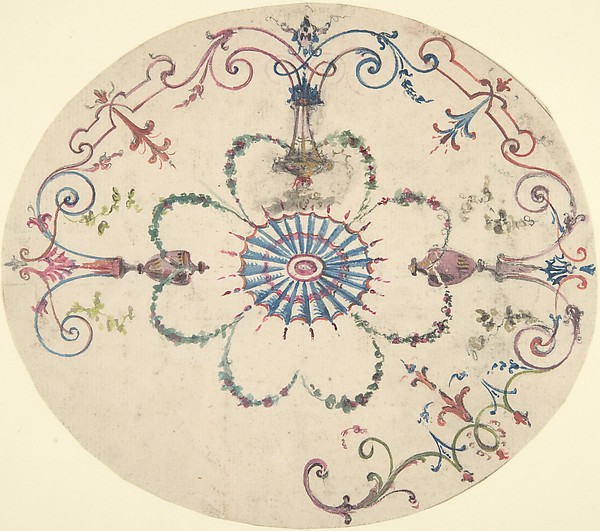 Anonymous, British, 19th century, Design for an Oval Ceiling