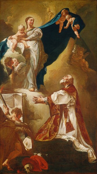 Giovanni Battista Piazzetta, Madonna and Child Appearing to Saint Philip Neri