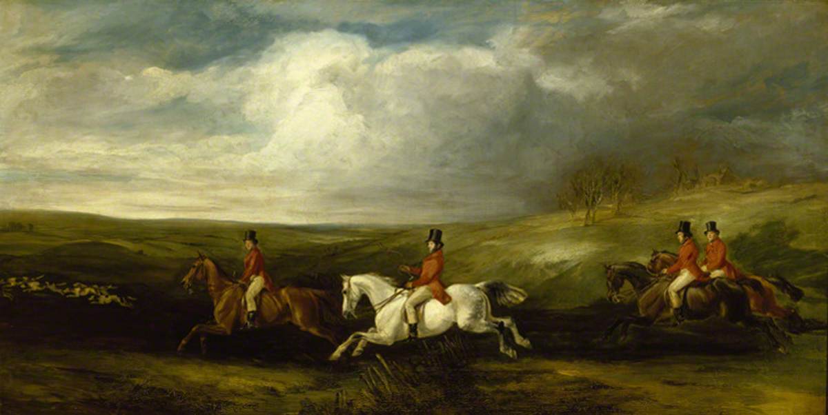 Francis Grant, 'Full Cry' (The Four Sons of Baron Nathan Mayer de Rothschild following Hounds)